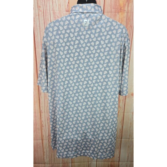 FootJoy Mens XL Polo Shirt Blue & Pink Leaf Print - Picture 2 of 8
